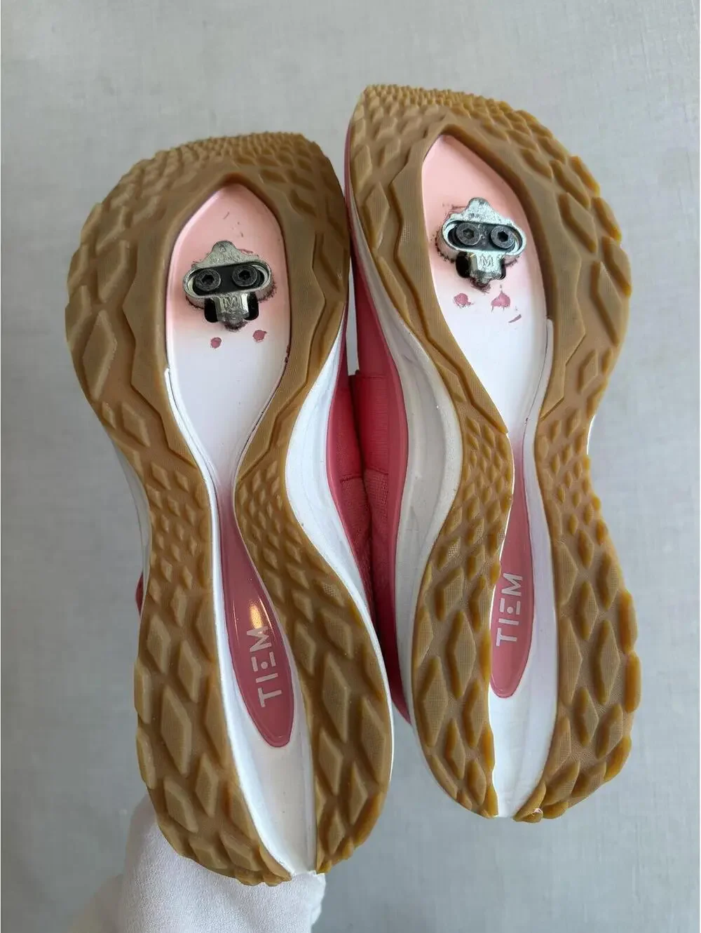 TIEM Slipstream Indoor Cycling Shoes Pink Size 12 Cleats Included